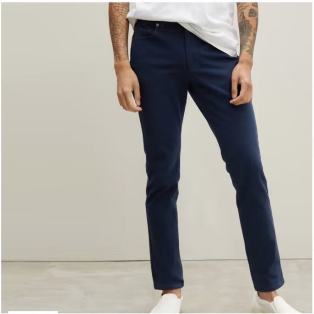 Everlane The Performance 5 Pocket Pant Men's 28x32 Navy Stretch Cotton Chino